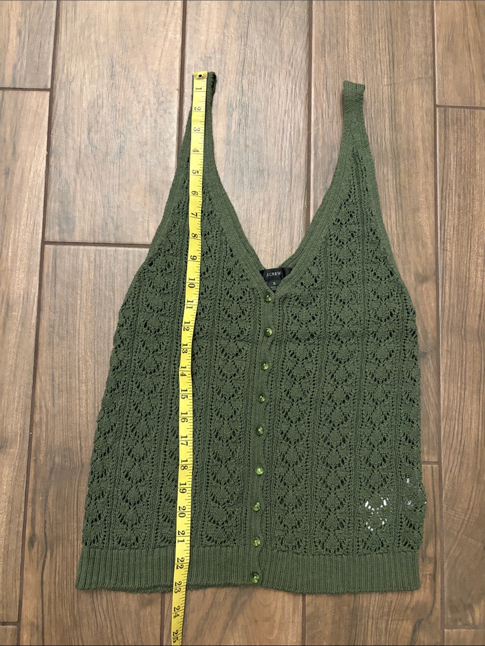 J. Crew Olive Knit Button-Up Tank Top - Picture 9 of 9